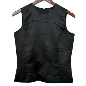 Ann Taylor Beaded Embellished Black Sleeveless Top Women’s 4 Mobwife Whimsigoth